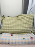浪莎（LangSha）四層紗布繡花枕巾純棉一對高級防脫落大號50x80枕頭巾全棉防頭油 草帽女孩粉【全棉提花枕巾55x80cm】單只裝 曬單實(shí)拍圖