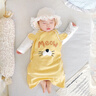 七樂(lè )豆嬰兒春季純棉a類(lèi)睡袋春秋睡袍小月齡女寶寶四季通用幼兒睡衣薄款 奶黃 80 曬單實(shí)拍圖
