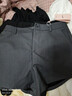 小野和子黑色短褲女25秋冬新款外穿打底西裝A字休閑寬松闊腿褲子 曬單實(shí)拍圖