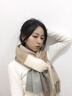 啄木鳥(niǎo)羊毛混紡高檔灰色格子圍巾女秋冬季加厚保暖大尺寸披肩百搭送禮物 卡其色 曬單實(shí)拍圖