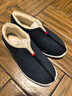 老美華冬季新款老北京千層底男棉布鞋棉羊毛加棉加厚保暖駱駝鞍 黑白 43 曬單實(shí)拍圖