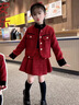 乖妮貓（GUAINIMAO）女童小香風(fēng)套裝深秋冬裝2026款兒童裙子時(shí)髦洋氣小女孩加棉加厚裝 酒紅色套裝 150 碼 曬單實(shí)拍圖