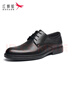 紅蜻蜓秋冬牛皮商務(wù)正裝皮鞋舒適頭平跟辦公鞋男德比鞋 WTA13124 黑色40 曬單實(shí)拍圖