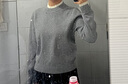 百圖（betu）女裝2025年冬季新款毛衣撞色領(lǐng)簡(jiǎn)約顯瘦長(cháng)袖針織衫上衣女2510T35 灰色 M 曬單實(shí)拍圖