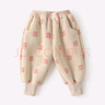 嘟嘟家寶寶褲子加絨冬季男童冬裝保暖女童長(cháng)褲潮兒童休閑褲 米色粉兔120 曬單實(shí)拍圖