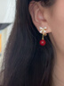 雅倫迪新年蝴蝶結紅色耳夾無(wú)耳洞耳飾絕美耳環(huán)女2025新款爆款高級感耳墜 曬單實(shí)拍圖