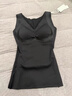 婷美（GRACEWELL）保暖塑形背心內磨毛免穿文胸打底衫秋冬內搭無(wú)痕美背內衣氣質(zhì)黑L 曬單實(shí)拍圖