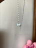DAISY DREAMS999足銀蝴蝶結項鏈女生輕奢高級感流蘇鎖骨鏈子情人節送女友禮物 999銀超閃蝴蝶項鏈 曬單實(shí)拍圖