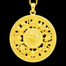 漢秀黃金八寶羅盤(pán)吊墜足金新款圓形鏤空情侶款項鏈生日禮物送老婆女友 八寶羅盤(pán)中款 金重約3.57克 曬單實(shí)拍圖