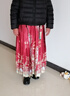 新中式國風(fēng)馬面裙女春秋冬一片式長(cháng)裙漢服遮胯百褶半身裙J9889 紅色 均碼 （80-150斤） 曬單實(shí)拍圖