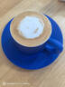 十六開(kāi)高顏值景德鎮陶瓷咖啡杯克萊因藍咖啡杯碟套裝送閨蜜新婚生日禮物 理想藍  白釉款300ml 曬單實(shí)拍圖