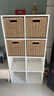 賽杉實(shí)木格子柜八格柜書(shū)架落地置物架學(xué)生收納儲物矮柜子靠墻展示書(shū)柜 【強收納】8格+藤編筐*4 曬單實(shí)拍圖