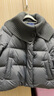 三彩【防水易打理】獨醒2025冬季新款短款羽絨服90白鴨絨面包服F 大象灰 S 155/80A 曬單實(shí)拍圖