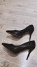 蜘蛛王女鞋高跟鞋細跟通勤尖頭百搭職業(yè)工作鞋女士皮鞋 黑色 34  曬單實(shí)拍圖