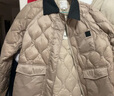 茵曼巴恩風(fēng)撞色翻領(lǐng)羽絨服女2025年冬新款白鴨絨菱紋外套 卡其色 M 曬單實(shí)拍圖