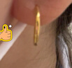 周六福簡(jiǎn)約足金999黃金耳圈耳環(huán)女生日禮物計價(jià)AA090923 一對 約1.24g 曬單實(shí)拍圖