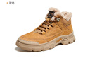 駱駝（CAMEL）雪地靴棉鞋保暖加絨戶(hù)外徒步工裝馬丁靴男 G13W342071 駝色 43 曬單實(shí)拍圖