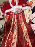 小淘孩漢服女童冬款中國風(fēng)古裝拜年服唐裝女孩兒童古風(fēng)裙 歲歲平安 130 曬單實(shí)拍圖