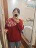 茵曼（INMAN）毛衣女圖案套頭毛衣2025春秋季新款女裝針織上衣 紅色 M 曬單實(shí)拍圖