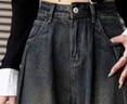 翊尚美牛仔褲女春秋2025年新款高腰顯瘦復古闊腿褲寬松小個(gè)子黑色直筒褲 曬單實(shí)拍圖
