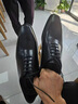 LEEFLC&GGXN奢侈品牌男士皮鞋系帶雕花正裝英倫牛津鞋商務(wù)藍色新郎婚鞋 黑色 40 曬單實(shí)拍圖