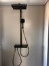 九牧（JOMOO）花灑淋浴花灑套裝鋼琴按鍵大置物方管貼墻淋浴頂噴噴增壓淋浴器 絲雨星幕版36661爆款灰 曬單實(shí)拍圖