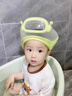 寶寶洗頭帽防水兒童擋水浴帽嬰兒洗發(fā)防水護耳可調節正反戴洗發(fā)帽 綠色 曬單實(shí)拍圖