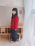 優(yōu)優(yōu)1點(diǎn)（Yoyo one）女童紅色套裝冬裝2026新款兒童過(guò)年毛衣女大童新年衣服本命年女孩 19906紅色+愛(ài)心牛仔褲 140 140cm 曬單實(shí)拍圖