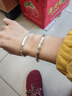 周六福竹節銀手鐲S999足銀女節節高升生日禮物D1011307 可調節新年禮物 曬單實(shí)拍圖