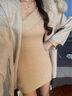 妙奕嘉針織連衣裙秋冬包臀裙裙子女冬季2025長(cháng)裙假兩件長(cháng)袖連衣裙配大衣 卡其色性感包臀連衣裙 L 【建議95-105斤】 曬單實(shí)拍圖