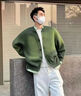 fingercroxx it假兩件開(kāi)衫毛衣男2026春秋季潮牌休閑百搭純色針織衫外套男裝 綠色 【專(zhuān)柜同款】 M 【100-120斤】 曬單實(shí)拍圖