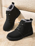 紅蜻蜓媽媽棉鞋秋冬季女鞋厚底加絨雪地靴中老年鞋WBC44233 黑色 37 曬單實(shí)拍圖
