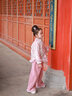 舟喜（ZHOUXI）女童新中式唐裝冬季兒童加絨漢服套裝2025新款女寶拜年服外套棉衣 粉色 110 曬單實(shí)拍圖