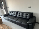 法莎蒂政府補貼意式極簡(jiǎn)大黑牛真皮沙發(fā)小戶(hù)型意式極簡(jiǎn)皮藝直排沙發(fā) 3.1米多人位 【豪華版·Q彈坐感】2.8mm加厚半青頭層牛皮 曬單實(shí)拍圖