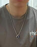 戚小米[刻字]項鏈男潮男生吊墜簡(jiǎn)約個(gè)性鎖骨鏈潮牌百搭掛飾衛衣鏈男 藍色 曬單實(shí)拍圖