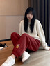 回力褲子春季女款2026新款加絨加厚運動(dòng)褲中學(xué)生高腰休閑長(cháng)褲保暖衛褲 曬單實(shí)拍圖