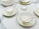 景遇瓷坊高檔景德鎮骨瓷碗盤(pán)餐具整套家用陶瓷碗筷套裝喬遷之喜禮物新居 骨瓷*配煲*6-8人食*40件套 曬單實(shí)拍圖