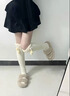 懿曼芩長(cháng)筒過(guò)膝襪子女羊羔毛絨lolita秋冬加厚毛球襪子女可愛(ài)日系大腿襪 奶白色1雙 均碼 曬單實(shí)拍圖