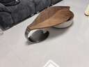 藝芋茶幾客廳家用中古風(fēng)簡(jiǎn)約現代輕奢實(shí)木異型樹(shù)葉新款設計師創(chuàng  )意茶幾 1.3米馬鞍皮茶幾【不銹鋼架】 曬單實(shí)拍圖