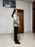 艾萊依羽絨服女時(shí)尚通勤拼接收腰保暖連帽冬新年外套 豆奶綠S 曬單實(shí)拍圖