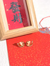 珍尚銀中國黃金馬年本命年銀耳釘和田玉耳飾生日禮物送女友老婆媽媽S925 曬單實(shí)拍圖