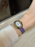 IFF珠寶馬君妍同款小鉆表女士手表復古真皮輕奢高級感女表生日禮物 暮山紫 曬單實(shí)拍圖
