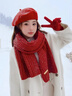 沐霓紅色圍巾女冬季韓版百搭保暖加厚圍脖男學(xué)生情侶款送女友生日禮物 紅色1.5m 曬單實(shí)拍圖