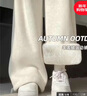 趣米樂(lè )羊羔絨加厚闊腿休閑褲女秋冬季新款加絨保暖棉衛褲寬松運動(dòng)長(cháng)褲子 白灰色【羊羔絨】 L 曬單實(shí)拍圖