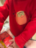 Classic Teddy精典泰迪兒童加絨衛衣男女童加厚保暖上衣中大童冬裝年服 大紅120 曬單實(shí)拍圖