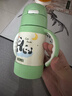 膳魔師兒童保溫杯帶把手嬰兒水杯316L寶寶吸管杯幼兒園學(xué)生水杯TCKK 熊貓 竹葉青280ml 曬單實(shí)拍圖