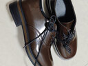 AJMG厚底德比鞋男高級感方頭結婚通勤情侶圓頭樂(lè )福鞋小眾增高休閑皮鞋 棕色 42 曬單實(shí)拍圖