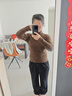 春竹無(wú)縫100%綿羊毛25秋冬新款兩翻領(lǐng)修身減齡保暖打底衫女長(cháng)袖羊毛衫 深咖 S 曬單實(shí)拍圖