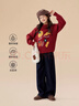 左西女童紅色毛衣兒童秋冬季2025新款女孩保暖新年服上衣 紅色 150 曬單實(shí)拍圖