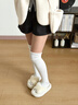 皓梵潔長(cháng)筒襪白色過(guò)膝堆堆襪小腿襪襪套配靴子女款秋冬美拉德靴子襪子 白色 均碼 曬單實(shí)拍圖